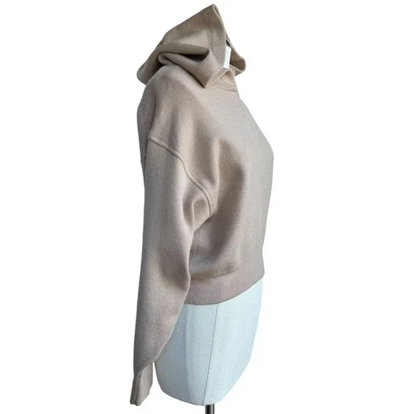 Onzie Women's Hoodie Top S/M Sand Beige Crop Long Sleeve Casual Comfy Loungewear - Picture 2 of 7